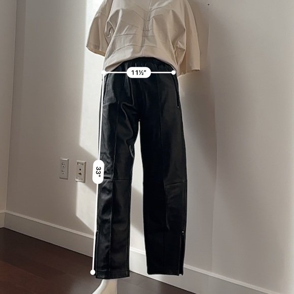 BALENCIAGA Leather Track Trouser Pant, Black, 38 FR / 6 US 100% Authentic - Picture 8 of 17